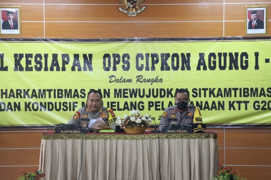 Polres Gianyar Gelar Apel Kesiapan Ops Cipkon Agung 1 Tahun 2022