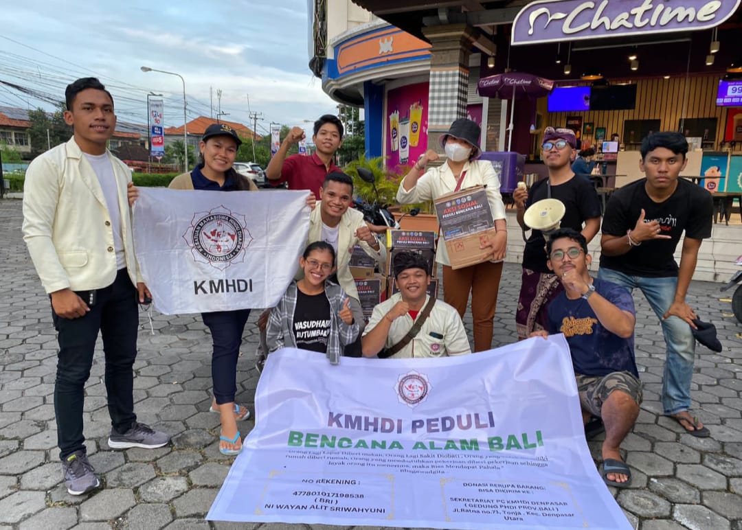 PC KMHDI Denpasar Gandeng OKP Mahasiswa, Komunitas dan Pelajar Gelar Aksi Sosial Peduli Bencana Bali