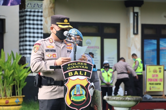 Kapolres Gianyar Pimpin Apel Gelar Pasukan Ops Zebra Agung Tahun 2022