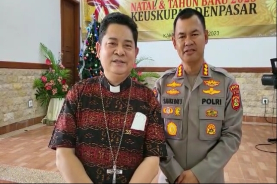 Sukses Amankan Nataru, Uskup Denpasar Apresiasi Kinerja Polda Bali