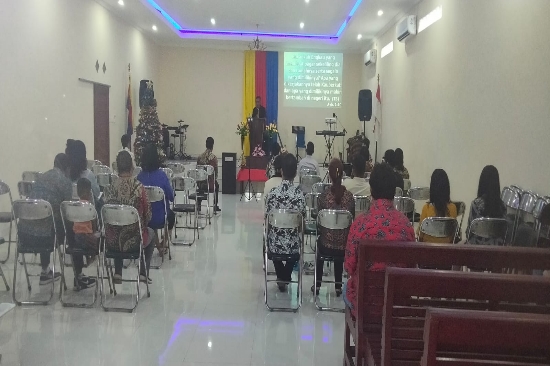 Polsek Ubud Terjunkan Personel, Amankan Kebaktian di GKII Bukit Shalom