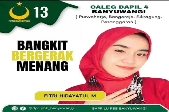 Fitri Hidayatul Maulida,Putri Kepala Desa Siliragung Maju Caleg Dapil 4 Dari Partai Bulan Bintang