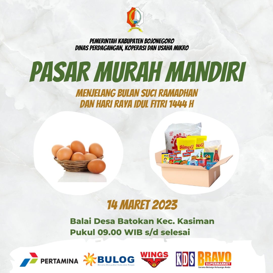 Jelang Ramadhan dan Idul Fitri, Pemkab Bojonegoro Akan Gelar Pasar Murah
