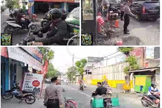 Quick Response Jajaran Polsek Gunung Anyar Dalam Giat Pengaturan Arus Lalin