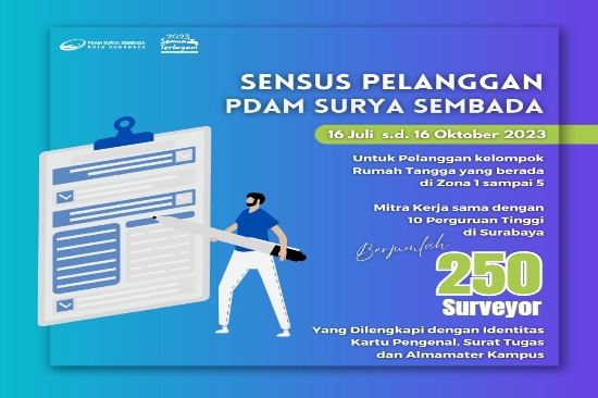 Gandeng 10 Perguruan Tinggi, PDAM Surabaya Gelar Sensus ke 355 Ribu Rumah Pelanggan