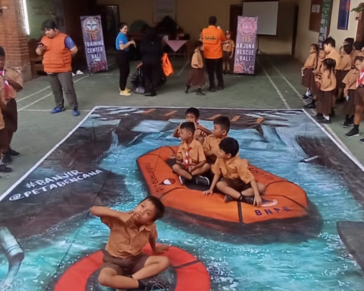 SAR 115 dan BAZNAS Tanggap Bencana Gelar Sosialisasi Sekolah Siaga Bencana di TK dan SD Bali Bestari