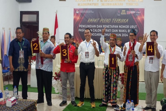Pilkada Manggarai Timur, 4 Paket Resmi dapat Nomor Urut