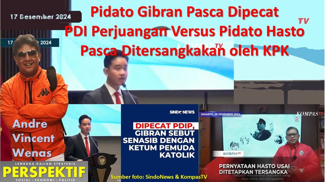 Pidato Gibran Pasca Dipecat PDI Perjuangan Versus Pidato Hasto Pasca Ditersangkakan oleh KPK
