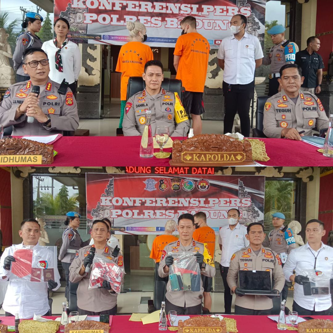 Polres Badung Amankan 2 Tersangka WNA Rusia Ungkap TPPO