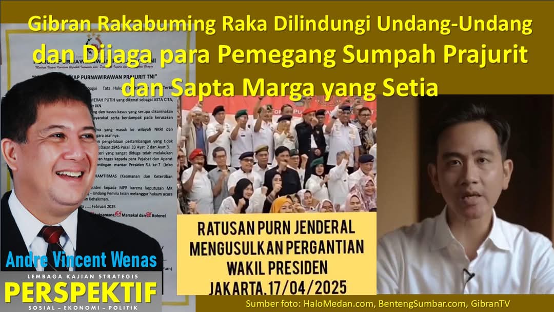 Gibran Rakabuming Raka Dilindungi Undang-Undang dan Dijaga para Pemegang Sumpah Prajurit dan Sapta Marga yang Setia
