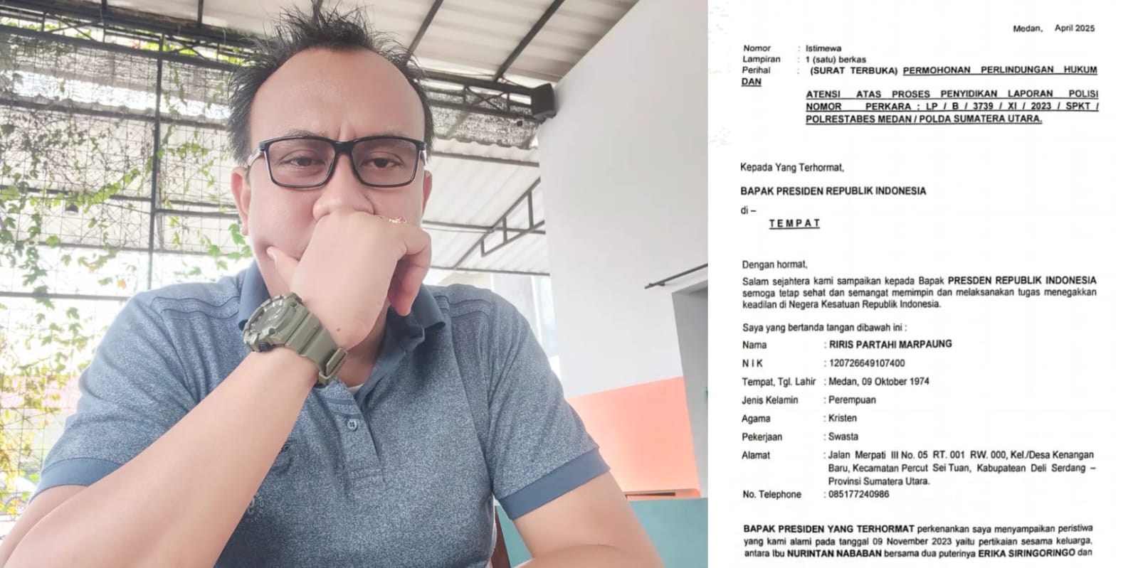 Doris dan Riris Layangkan Surat Terbuka Minta Keadilan ke Presiden
