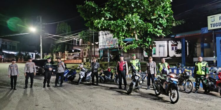 Berikan Efek Gentar: TNI-Polri Lampung Utara Gelar Patroli Malam Bersama