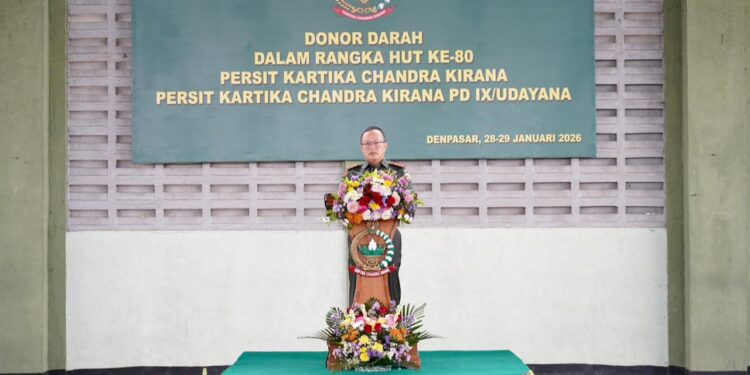 Kodam IX/Udayana Gandeng PMI Bali Gelar Donor Darah Peringati HUT ke-80 Persit KCK Tahun 2026