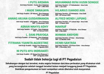 Breaking News! Nama nama Berikut sudah tidak lagi Bekerja di PT Pegadaian