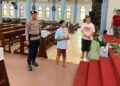 Patroli Brimob Sisir Gereja di Labuan Bajo, Pastikan Ibadah Kamis Putih Berlangsung Aman