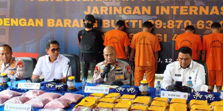 Ribuan Tersangka Narkotika Diciduk Polda Riau Sampai April 2026