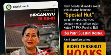 HOAKS, Video Ny. Putri Koster Umumkan Undian HUT RI ke-81 BPD Bali Dibuat dengan AI