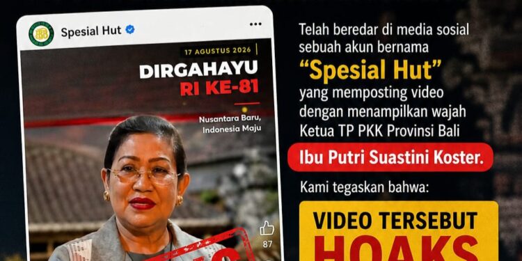HOAKS, Video Ny. Putri Koster Umumkan Undian HUT RI ke-81 BPD Bali Dibuat dengan AI